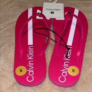 Calvin Klein Vibrant Pink Flip Flops